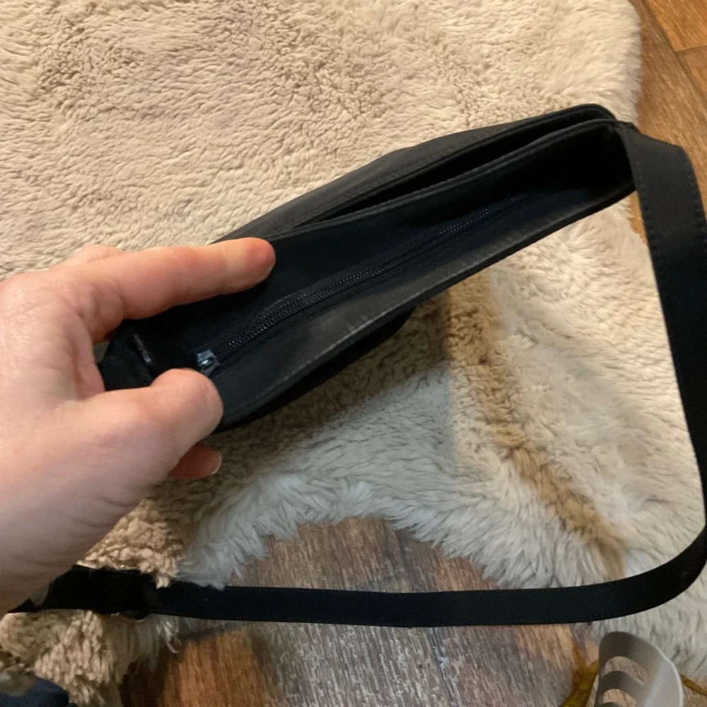 Talbots Black Polyester‎ Shoulder Crossbody Bag Pockets 10